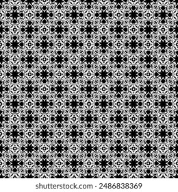 Patrón abstracto sin costuras blanco y negro. Fondo y telón de fondo. Diseño ornamental en escala de grises. Adornos en mosaico. Ilustración gráfica Vector. EPS10.