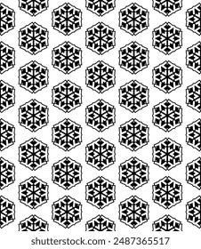 Patrón abstracto sin costuras blanco y negro. Fondo y telón de fondo. Diseño ornamental en escala de grises. Adornos en mosaico. Ilustración gráfica Vector. EPS10.