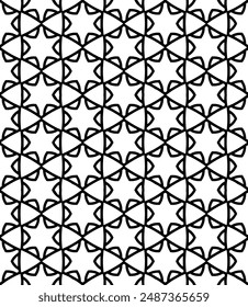 Patrón abstracto sin costuras blanco y negro. Fondo y telón de fondo. Diseño ornamental en escala de grises. Adornos en mosaico. Ilustración gráfica Vector. EPS10.
