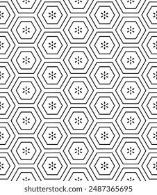 Black and white seamless abstract pattern. Background and backdrop. Grayscale ornamental design. Mosaic ornaments. Vector graphic illustration. EPS10.