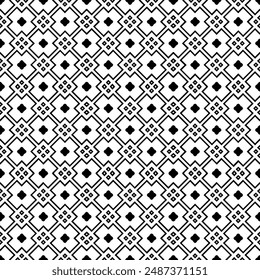 Patrón abstracto sin costuras blanco y negro. Fondo y telón de fondo. Diseño ornamental en escala de grises. Adornos en mosaico. Ilustración gráfica Vector. EPS10.