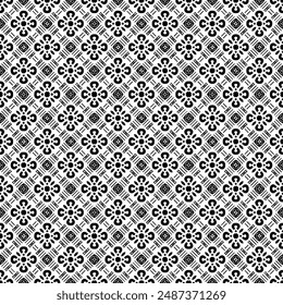 Patrón abstracto sin costuras blanco y negro. Fondo y telón de fondo. Diseño ornamental en escala de grises. Adornos en mosaico. Ilustración gráfica Vector. EPS10.