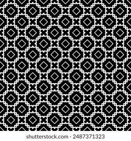 Patrón abstracto sin costuras blanco y negro. Fondo y telón de fondo. Diseño ornamental en escala de grises. Adornos en mosaico. Ilustración gráfica Vector. EPS10.