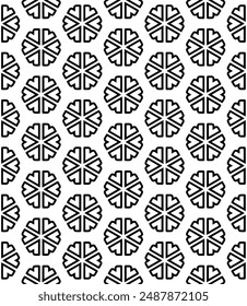 Black and white seamless abstract pattern. Background and backdrop. Grayscale ornamental design. Mosaic ornaments. Vector graphic illustration. EPS10.