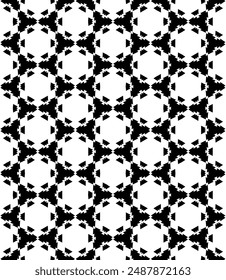 Black and white seamless abstract pattern. Background and backdrop. Grayscale ornamental design. Mosaic ornaments. Vector graphic illustration. EPS10.