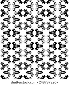 Black and white seamless abstract pattern. Background and backdrop. Grayscale ornamental design. Mosaic ornaments. Vector graphic illustration. EPS10.