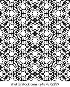 Schwarz-Weiß nahtloses abstraktes Muster. Hintergrund und Hintergrund. Graustufen-Zierdesign. Mosaikverzierungen. Grafik-Illustration der Vektorgrafik. EPS10.