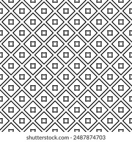 Black and white seamless abstract pattern. Background and backdrop. Grayscale ornamental design. Mosaic ornaments. Vector graphic illustration. EPS10.