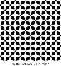 Black and white seamless abstract pattern. Background and backdrop. Grayscale ornamental design. Mosaic ornaments. Vector graphic illustration. EPS10.
