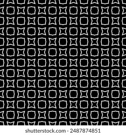 Black and white seamless abstract pattern. Background and backdrop. Grayscale ornamental design. Mosaic ornaments. Vector graphic illustration. EPS10.