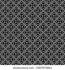 Black and white seamless abstract pattern. Background and backdrop. Grayscale ornamental design. Mosaic ornaments. Vector graphic illustration. EPS10.