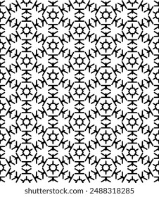 Black and white seamless abstract pattern. Background and backdrop. Grayscale ornamental design. Mosaic ornaments. Vector graphic illustration. EPS10.