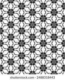 Schwarz-Weiß nahtloses abstraktes Muster. Hintergrund und Hintergrund. Graustufen-Zierdesign. Mosaikverzierungen. Grafik-Illustration der Vektorgrafik. EPS10.