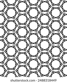 Black and white seamless abstract pattern. Background and backdrop. Grayscale ornamental design. Mosaic ornaments. Vector graphic illustration. EPS10.