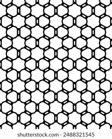 Black and white seamless abstract pattern. Background and backdrop. Grayscale ornamental design. Mosaic ornaments. Vector graphic illustration. EPS10.