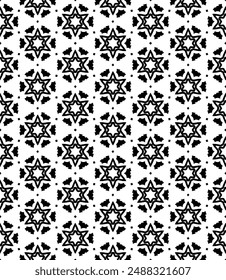 Patrón abstracto sin costuras blanco y negro. Fondo y telón de fondo. Diseño ornamental en escala de grises. Adornos en mosaico. Ilustración gráfica Vector. EPS10.