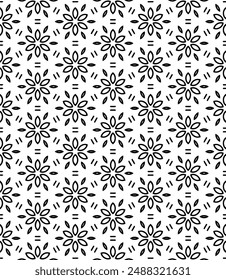 Patrón abstracto sin costuras blanco y negro. Fondo y telón de fondo. Diseño ornamental en escala de grises. Adornos en mosaico. Ilustración gráfica Vector. EPS10.