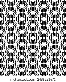Patrón abstracto sin costuras blanco y negro. Fondo y telón de fondo. Diseño ornamental en escala de grises. Adornos en mosaico. Ilustración gráfica Vector. EPS10.