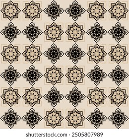 black and white seamless abstract pattern with ornament decorative elements geometric background modern print vector illustration