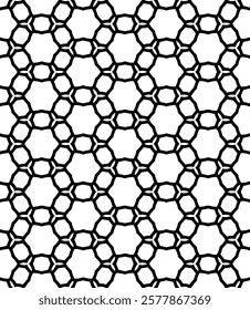 Black and white seamless abstract pattern. Background and backdrop. Grayscale ornamental design. Mosaic ornaments. Vector graphic illustration. EPS10.