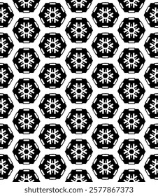 Black and white seamless abstract pattern. Background and backdrop. Grayscale ornamental design. Mosaic ornaments. Vector graphic illustration. EPS10.