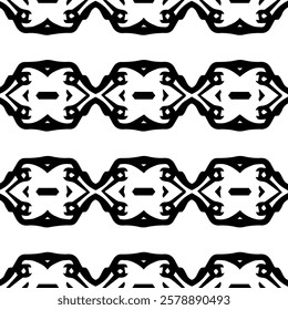 Black and white seamless abstract pattern. Background and backdrop. Grayscale ornamental design. Mosaic ornaments. Vector graphic illustration. EPS10.