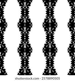 Black and white seamless abstract pattern. Background and backdrop. Grayscale ornamental design. Mosaic ornaments. Vector graphic illustration. EPS10.