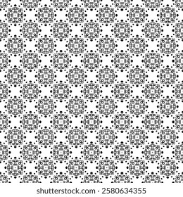 Black and white seamless abstract pattern. Background and backdrop. Grayscale ornamental design. Mosaic ornaments. Vector graphic illustration. EPS10.