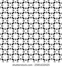 Black and white seamless abstract pattern. Background and backdrop. Grayscale ornamental design. Mosaic ornaments. Vector graphic illustration. EPS10.