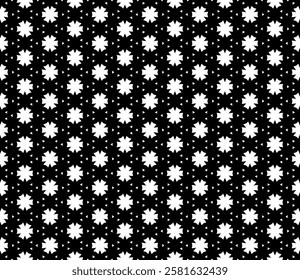 Black and white seamless abstract pattern. Background and backdrop. Grayscale ornamental design. Mosaic ornaments. Vector graphic illustration. EPS10.