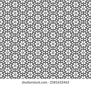 Black and white seamless abstract pattern. Background and backdrop. Grayscale ornamental design. Mosaic ornaments. Vector graphic illustration. EPS10.