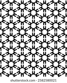 Black and white seamless abstract pattern. Background and backdrop. Grayscale ornamental design. Mosaic ornaments. Vector graphic illustration. EPS10.