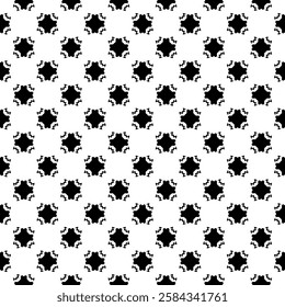 Black and white seamless abstract pattern. Background and backdrop. Grayscale ornamental design. Mosaic ornaments. Vector graphic illustration. EPS10.