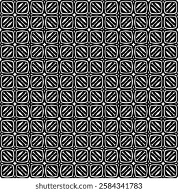 Black and white seamless abstract pattern. Background and backdrop. Grayscale ornamental design. Mosaic ornaments. Vector graphic illustration. EPS10.