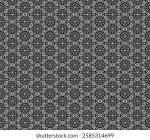 Black and white seamless abstract pattern. Background and backdrop. Grayscale ornamental design. Mosaic ornaments. Vector graphic illustration. EPS10.