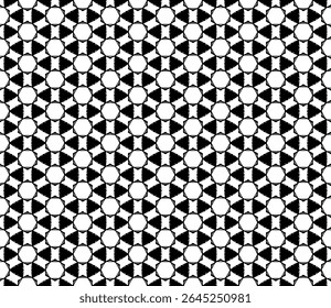 Black and white seamless abstract pattern. Background and backdrop. Grayscale ornamental design. Mosaic ornaments. Vector graphic illustration. EPS10.