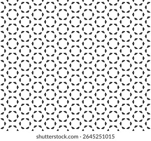 Padrão abstrato sem costura preto e branco. Fundo e pano de fundo. Design ornamental em tons de cinza. Ornamentos em mosaico. Ilustração gráfica vetorial. EPS10