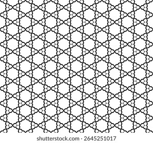 Patrón abstracto sin fisuras en blanco y negro. Antecedentes y contexto. Diseño ornamental en escala de grises. Adornos de mosaico. Vector ilustración gráfica. EPS10.