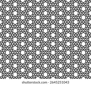 Black and white seamless abstract pattern. Background and backdrop. Grayscale ornamental design. Mosaic ornaments. Vector graphic illustration. EPS10.