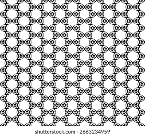 Patrón abstracto sin fisuras en blanco y negro. Antecedentes y contexto. Diseño ornamental en escala de grises. Adornos de mosaico. Vector ilustración gráfica. EPS10.