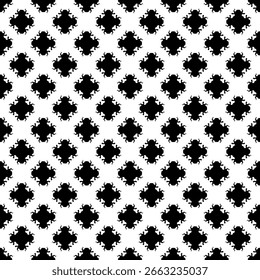 Patrón abstracto sin fisuras en blanco y negro. Antecedentes y contexto. Diseño ornamental en escala de grises. Adornos de mosaico. Vector ilustración gráfica. EPS10.
