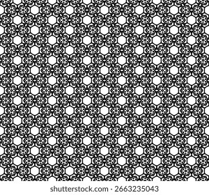 Patrón abstracto sin fisuras en blanco y negro. Antecedentes y contexto. Diseño ornamental en escala de grises. Adornos de mosaico. Vector ilustración gráfica. EPS10.