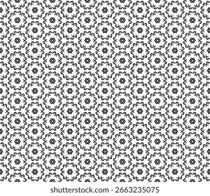 Black and white seamless abstract pattern. Background and backdrop. Grayscale ornamental design. Mosaic ornaments. Vector graphic illustration. EPS10.