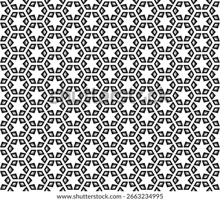 Black and white seamless abstract pattern. Background and backdrop. Grayscale ornamental design. Mosaic ornaments. Vector graphic illustration. EPS10.