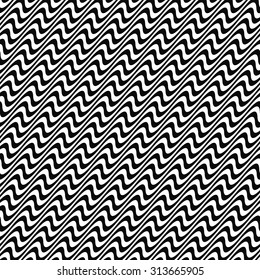 Black and white seamless angular wave pattern