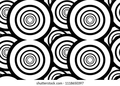 Black and white seamless background with circles 