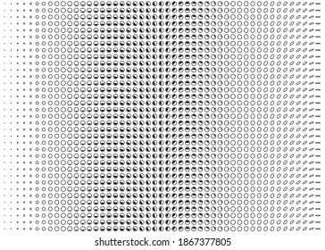 Black and white seamless background with circles. Monochrome dynamic fading gradient backdrop.