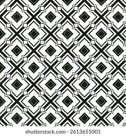 black and white seamless background, geometric, repeating pattern with a decorative tile-like appearance.