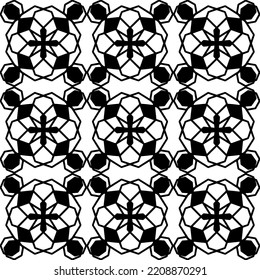 Black and white seamless background. Geometrical Pattern design. Simple and minimal pattern ideal for Wallpaper, Backdrop, shirt printing, fashion, stencil, handmade craft. Vector Illustration.