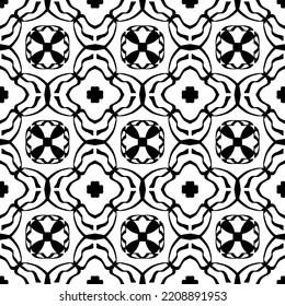 Black and white seamless background. Geometrical Pattern design. Simple and minimal pattern ideal for Wallpaper, Backdrop, shirt printing, fashion, stencil, handmade craft. Vector Illustration.